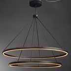 60 Inch Forged Iron Two-Tier Ring LED Chandelier - Peralta