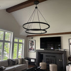 60 Inch Forged Iron Two-Tier Ring LED Chandelier - Peralta