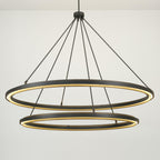 60 Inch Forged Iron Two-Tier Ring LED Chandelier - Peralta