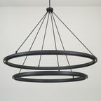 60 Inch Forged Iron Two-Tier Ring LED Chandelier - Peralta
