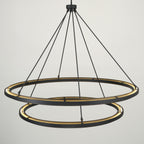 60 Inch Forged Iron Two-Tier Ring LED Chandelier - Peralta