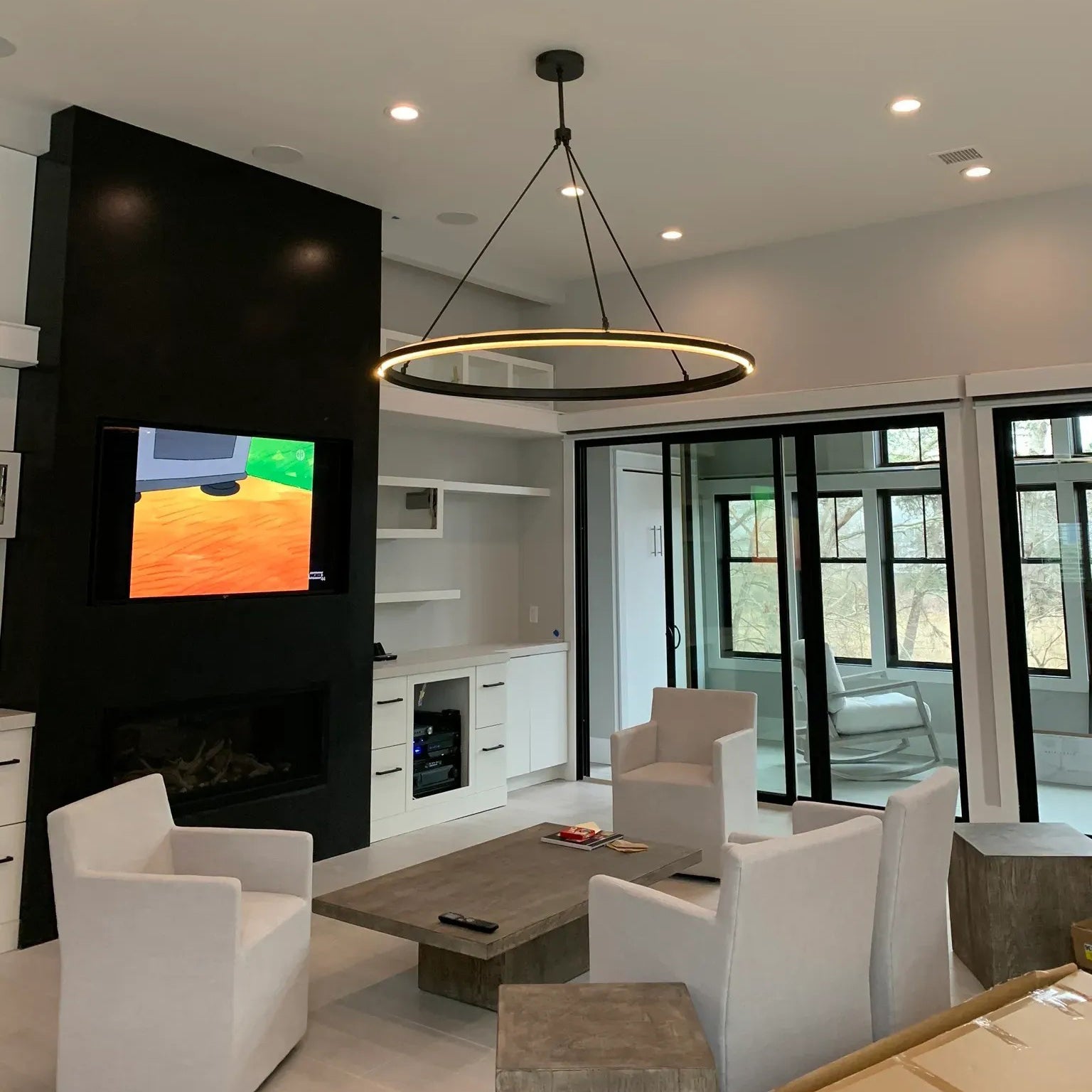 60 Inch Forged Iron Ring LED Chandelier - Peralta