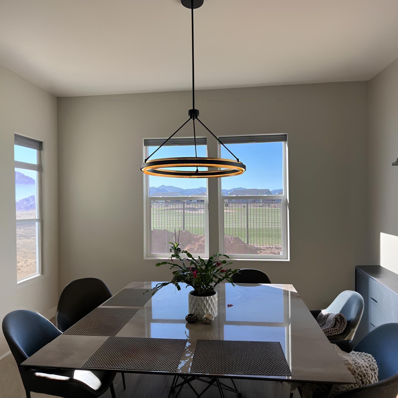 36 Inch Forged Iron Ring LED Chandelier - Peralta