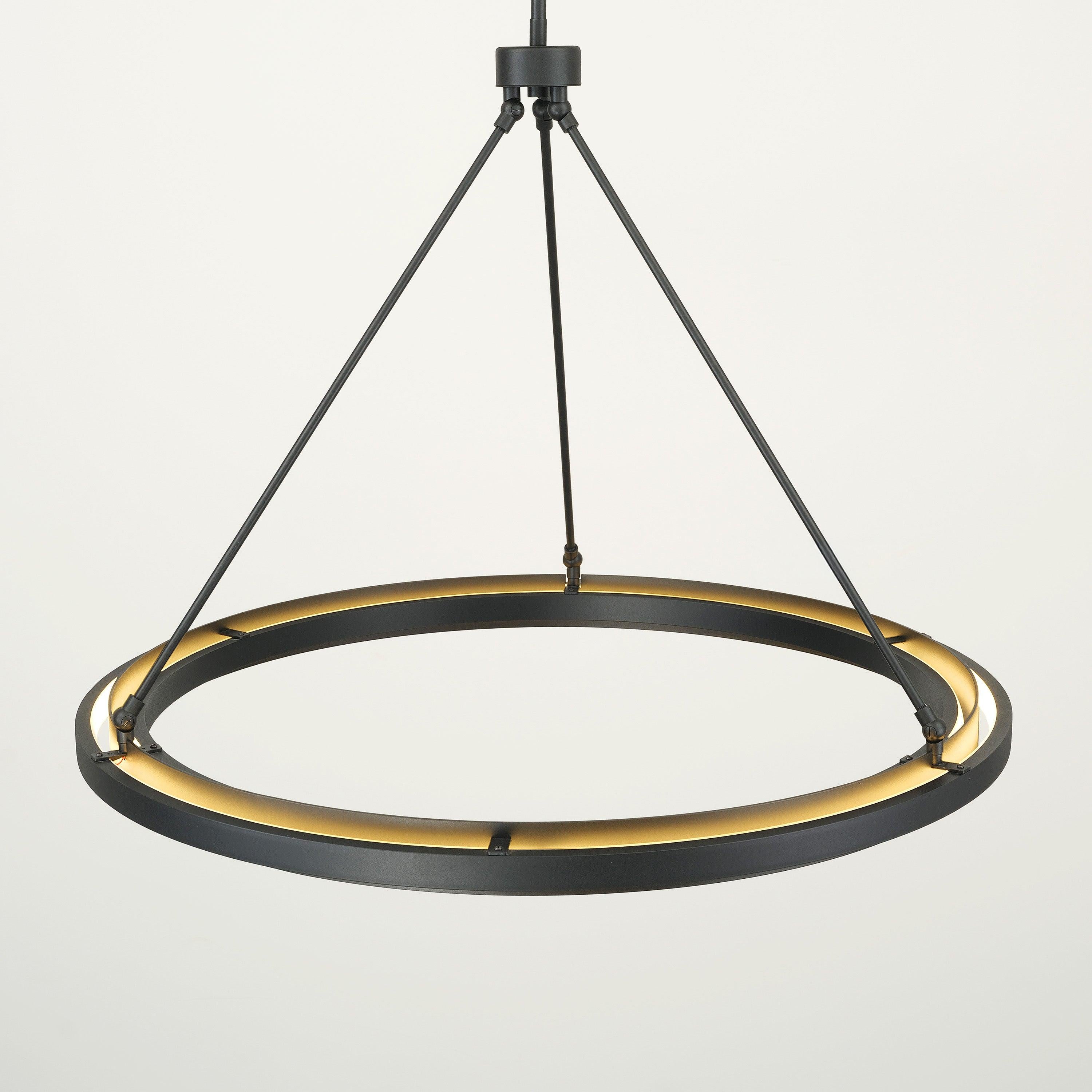 36 Inch Forged Iron Ring LED Chandelier - Peralta