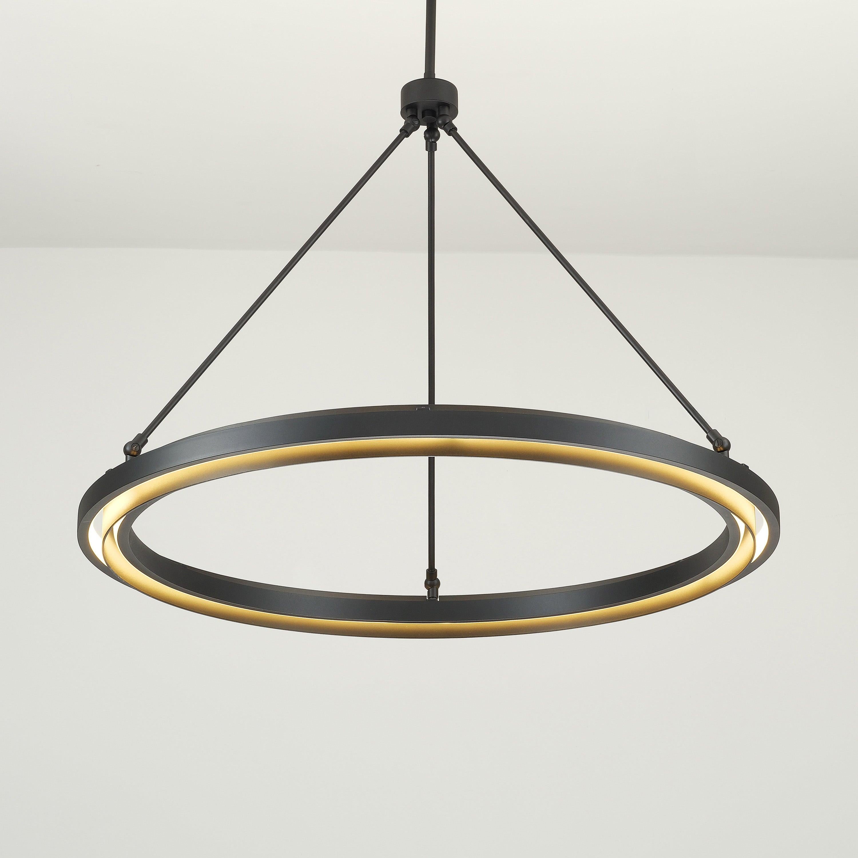 36 Inch Forged Iron Ring LED Chandelier - Peralta