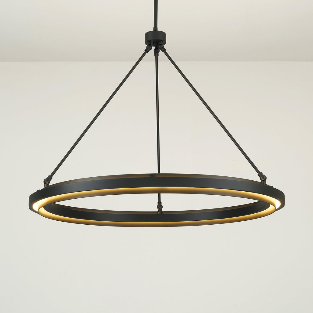 36 Inch Forged Iron Ring LED Chandelier - Peralta