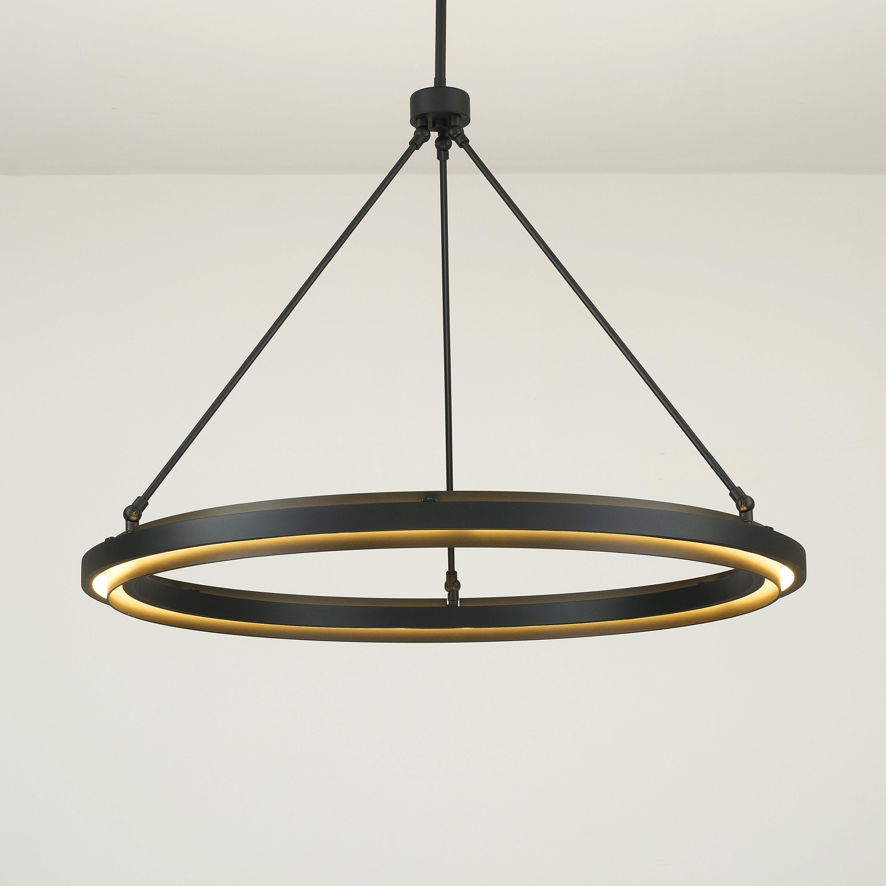 36 Inch Forged Iron Ring LED Chandelier - Peralta