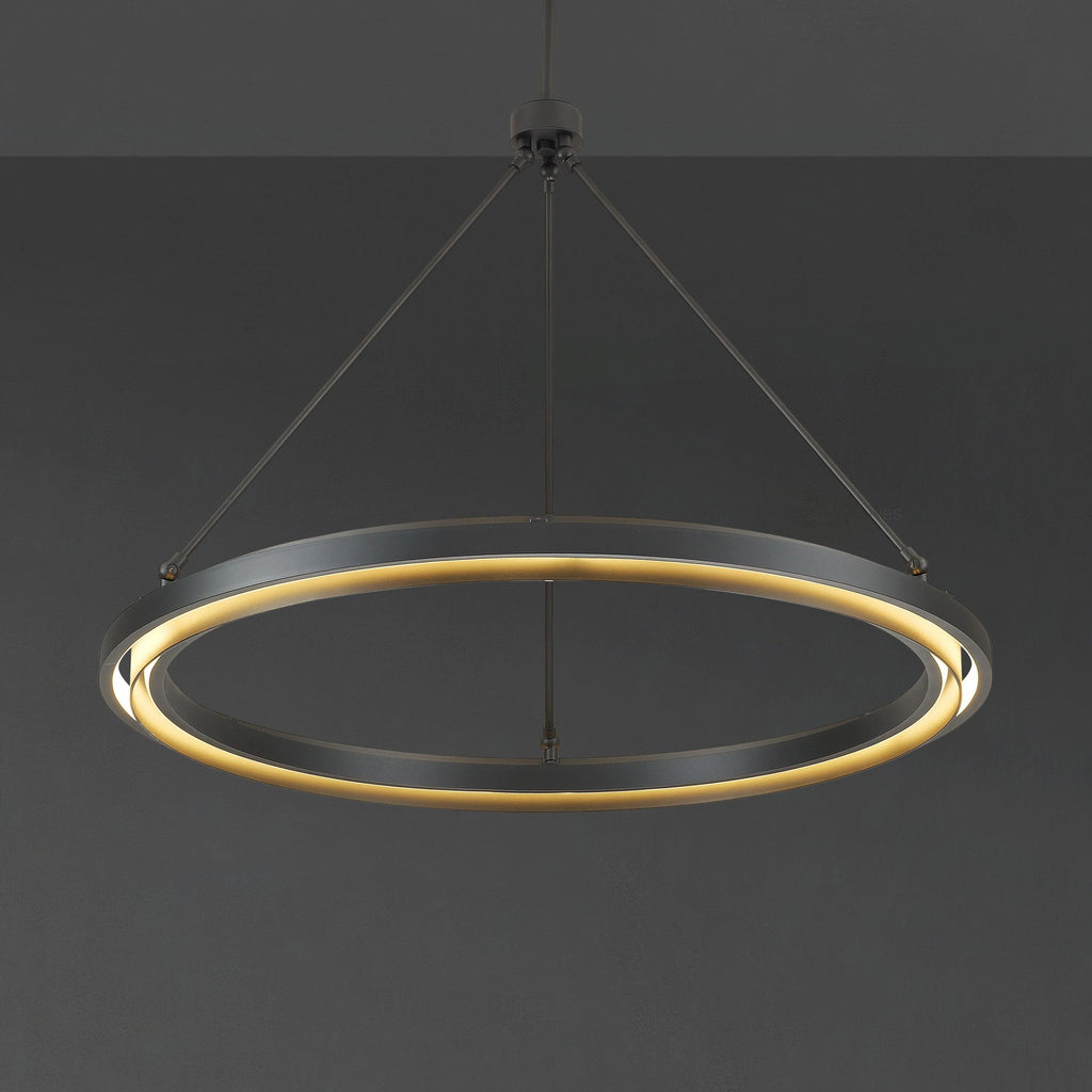 36 Inch Forged Iron Ring LED Chandelier - Peralta