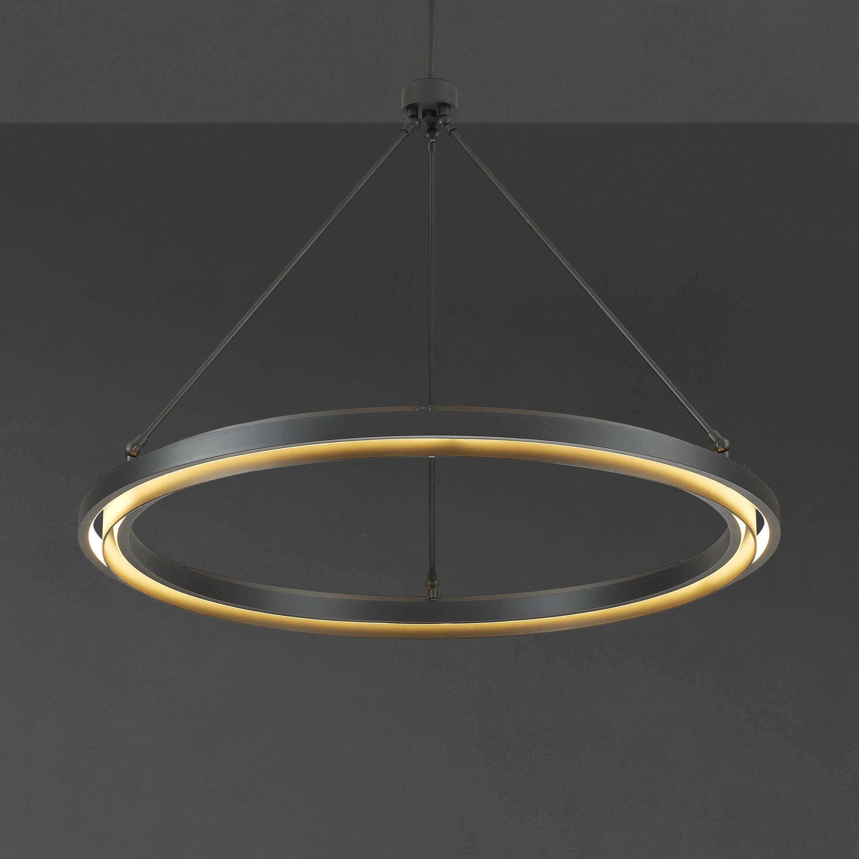 36 Inch Forged Iron Ring LED Chandelier - Peralta