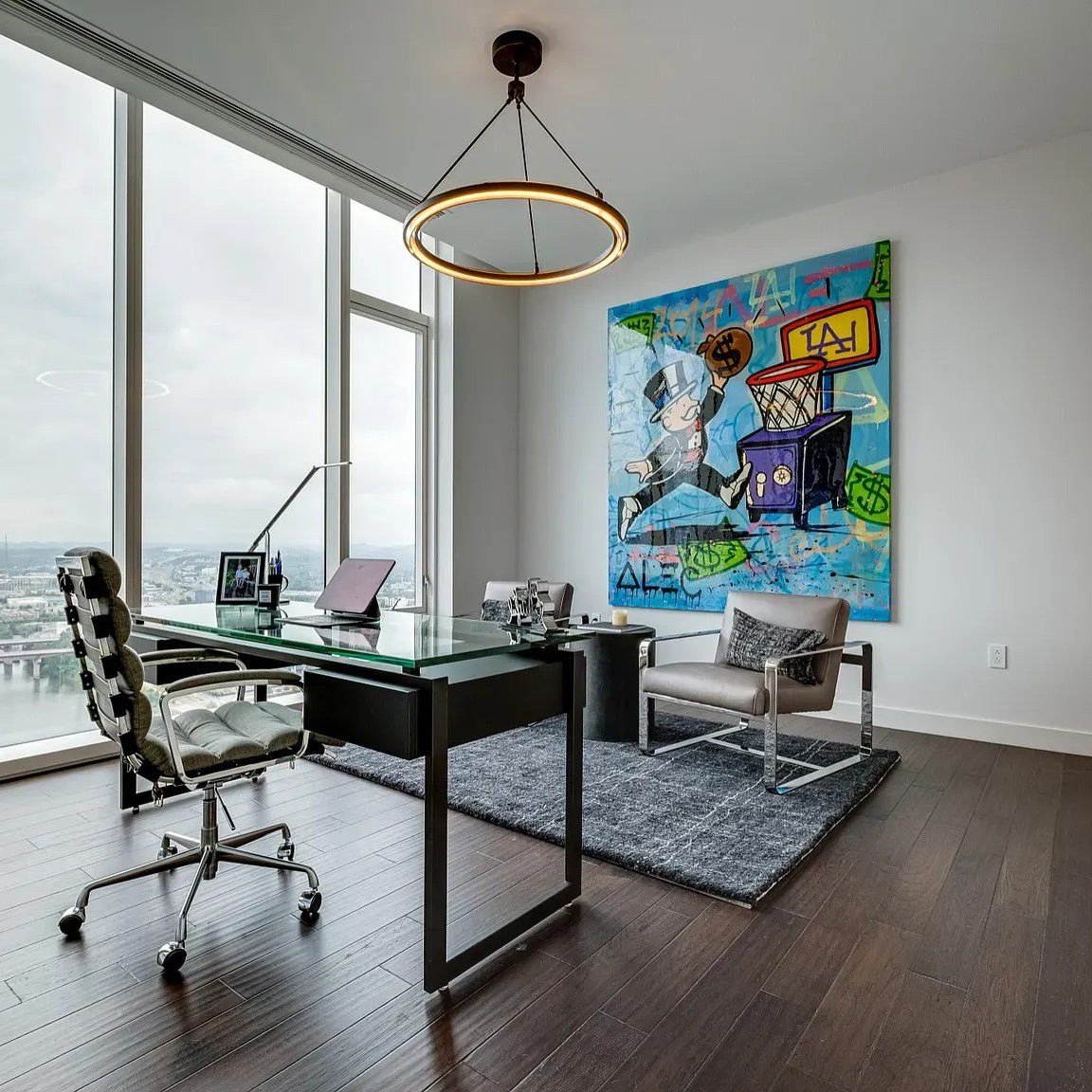 36 Inch Forged Iron Ring LED Chandelier - Peralta