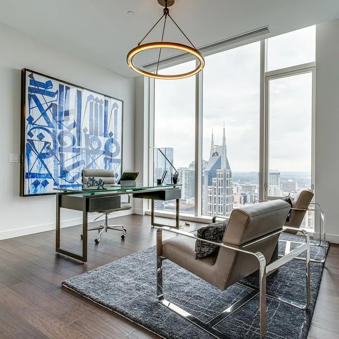 36 Inch Forged Iron Ring LED Chandelier - Peralta