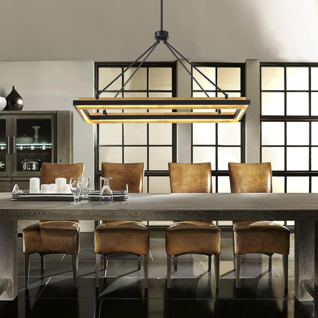 48 Inch Forged Iron Rectangular LED Chandelier - Peralta