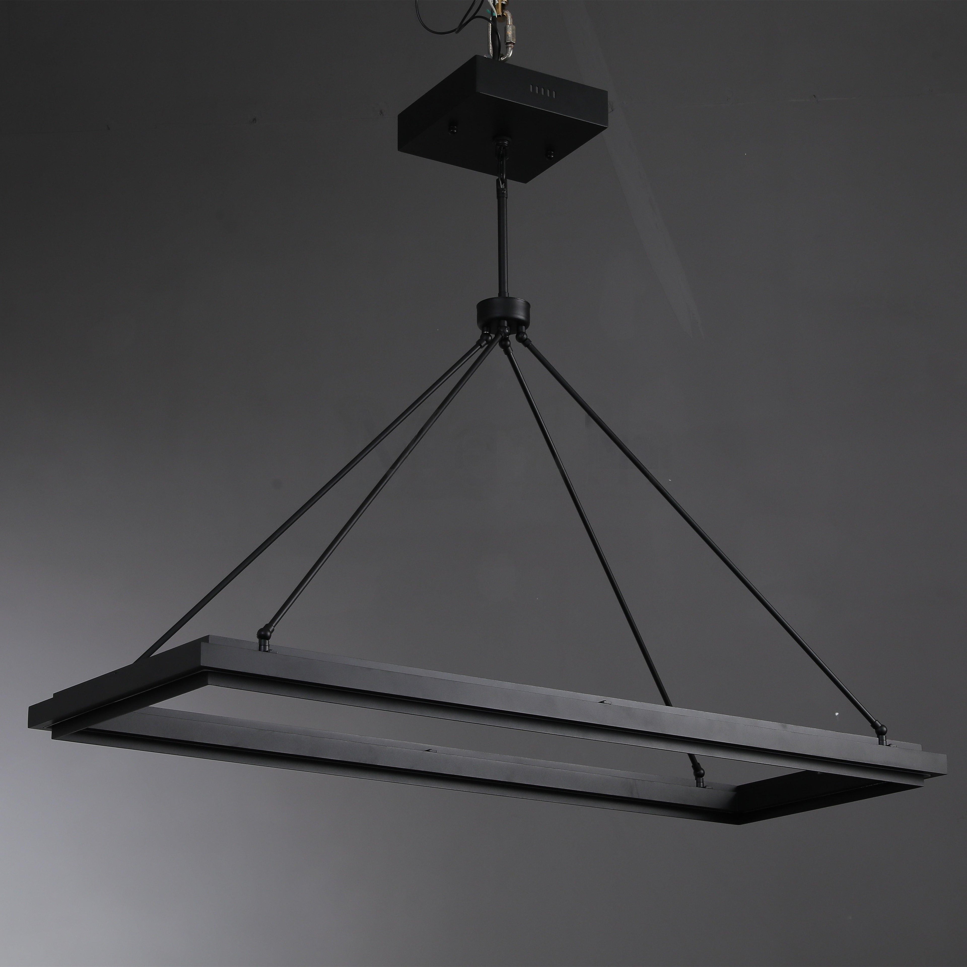 48 Inch Forged Iron Rectangular LED Chandelier - Peralta