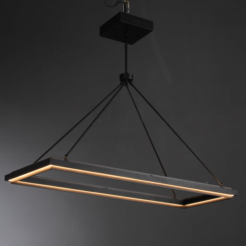 48 Inch Forged Iron Rectangular LED Chandelier - Peralta