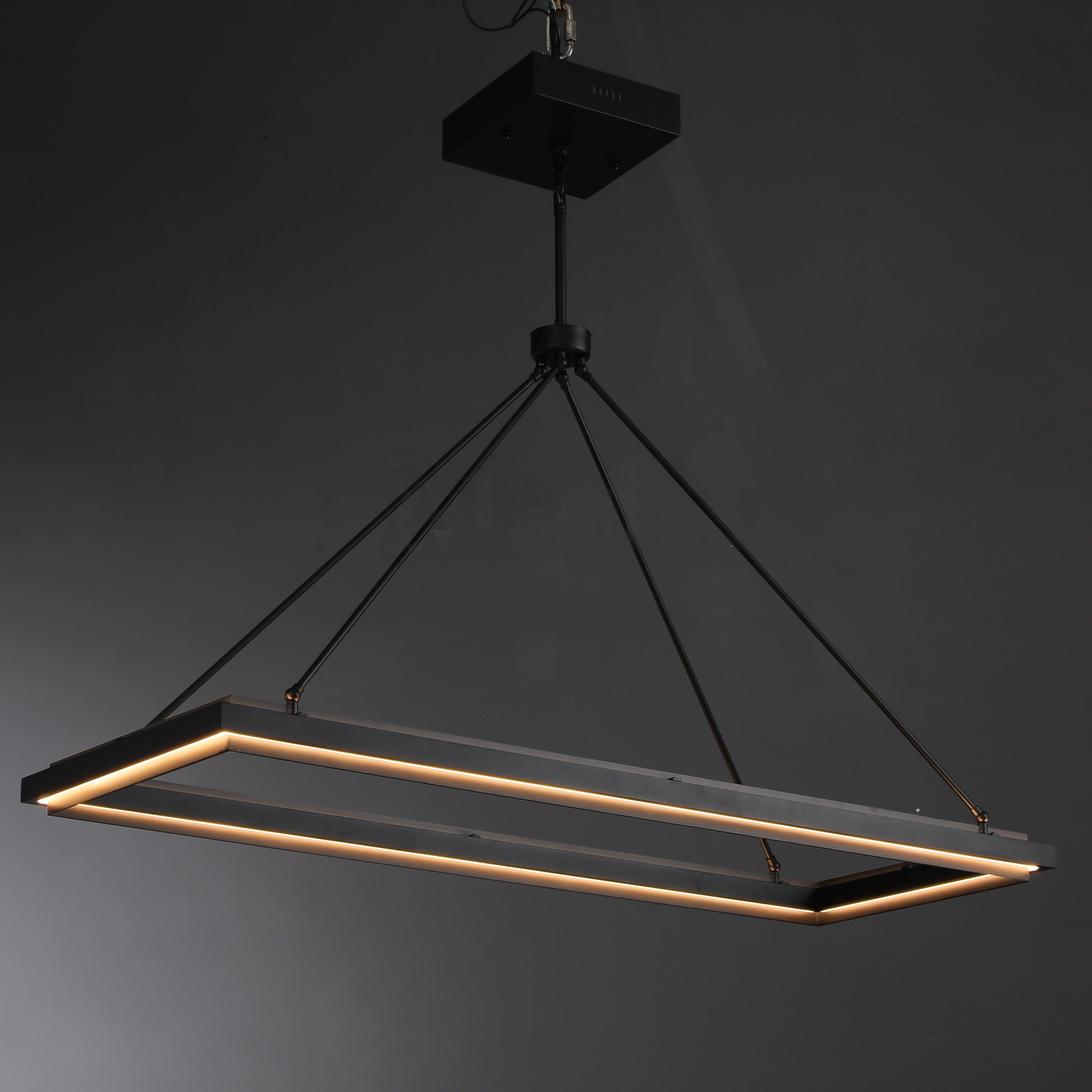 48 Inch Forged Iron Rectangular LED Chandelier - Peralta