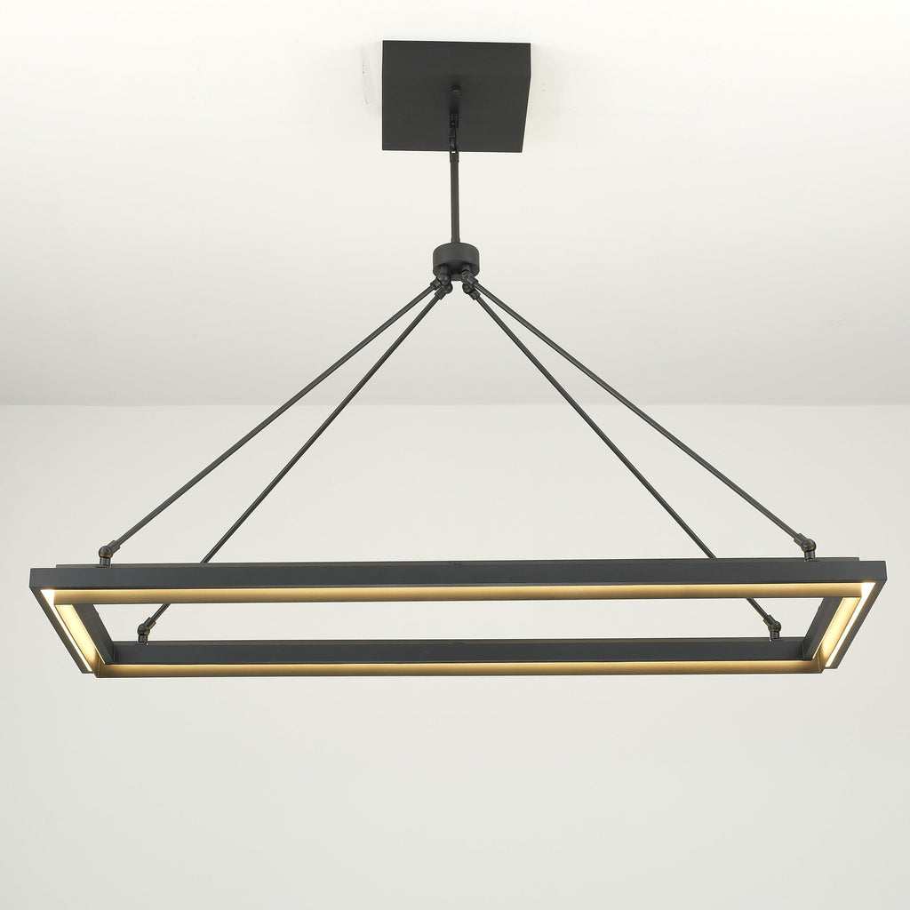 48 Inch Forged Iron Rectangular LED Chandelier - Peralta