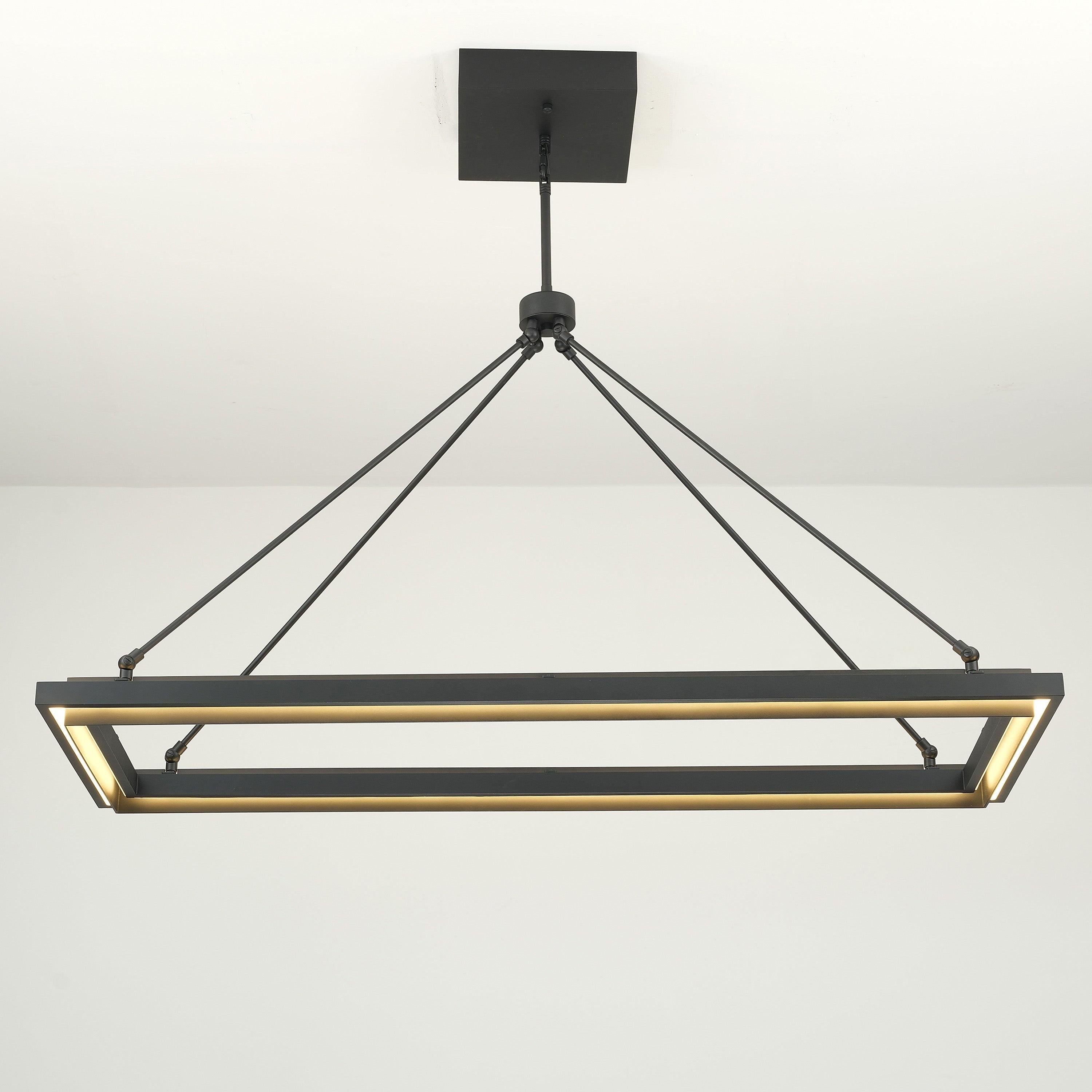 48 Inch Forged Iron Rectangular LED Chandelier - Peralta
