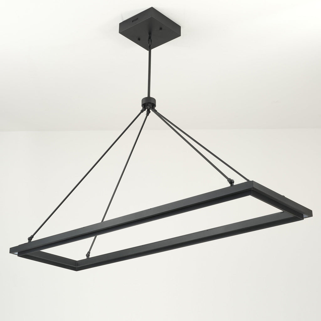 62 Inch Forged Iron Rectangular LED Chandelier - Peralta
