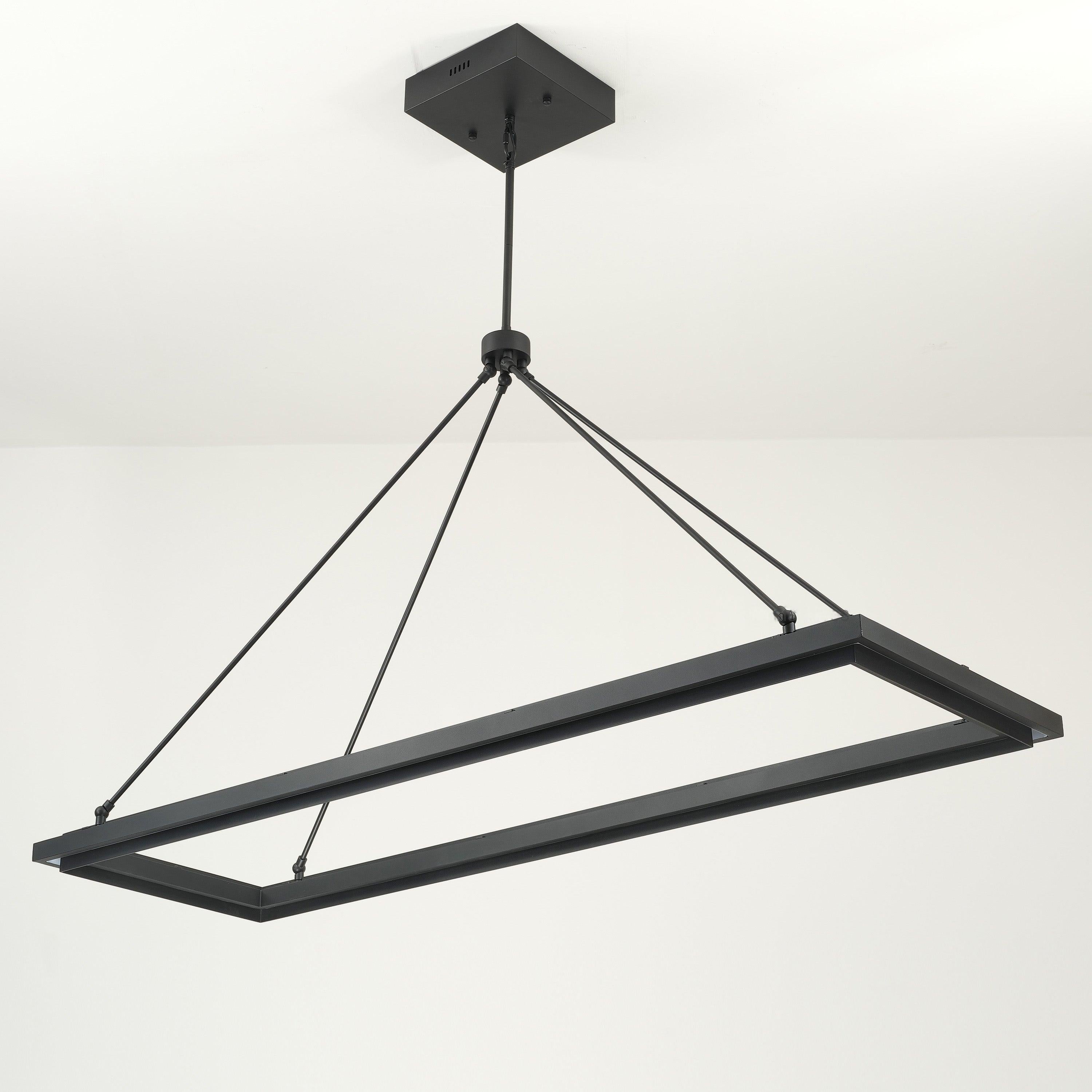 62 Inch Forged Iron Rectangular LED Chandelier - Peralta