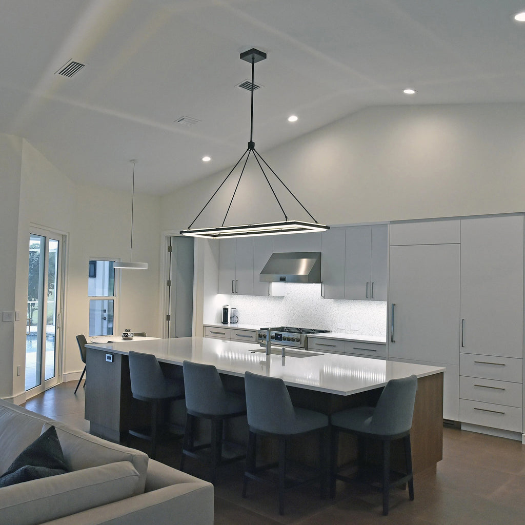 62 Inch Forged Iron Rectangular LED Chandelier - Peralta