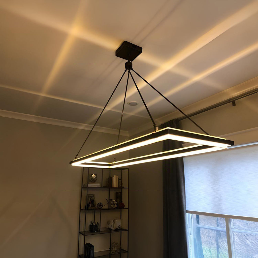 62 Inch Forged Iron Rectangular LED Chandelier - Peralta