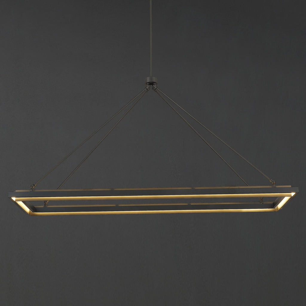 62 Inch Forged Iron Rectangular LED Chandelier - Peralta
