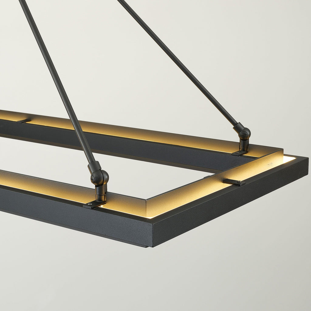 62 Inch Forged Iron Rectangular LED Chandelier - Peralta