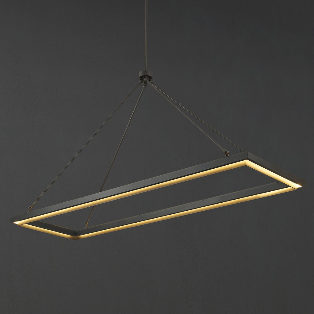 62 Inch Forged Iron Rectangular LED Chandelier - Peralta