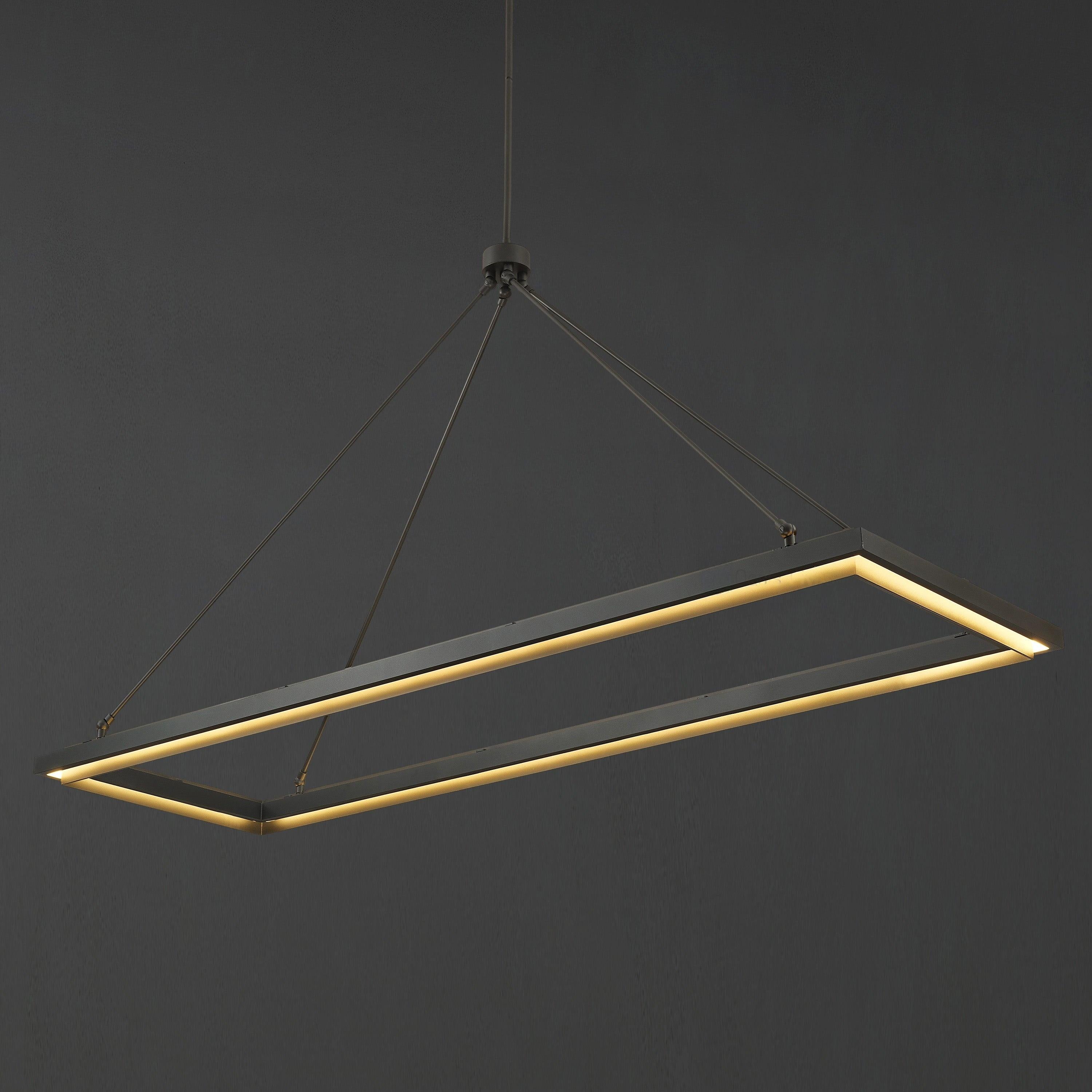 62 Inch Forged Iron Rectangular LED Chandelier - Peralta
