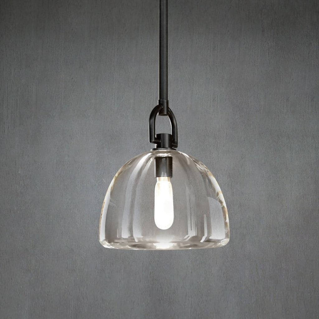 7 Inch Dome Crystal Tubular Bulb Pendant Light - Botanist