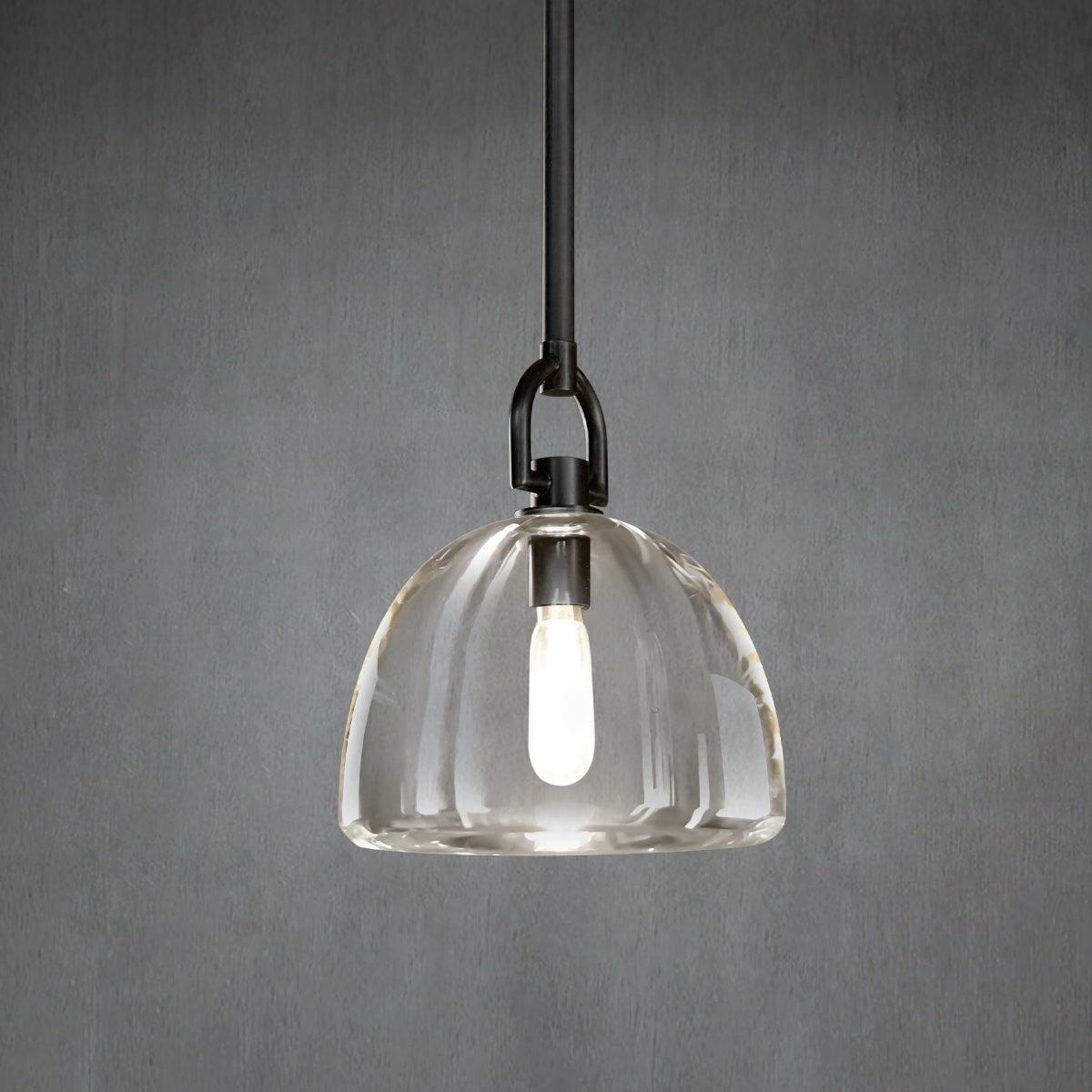 7 Inch Dome Crystal Tubular Bulb Pendant Light - Botanist