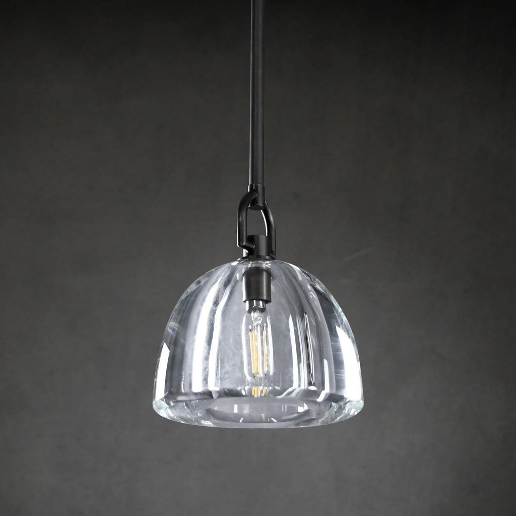 7 Inch Dome Crystal Tubular Bulb Pendant Light - Botanist