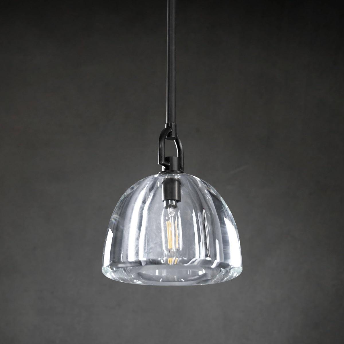 7 Inch Dome Crystal Tubular Bulb Pendant Light - Botanist
