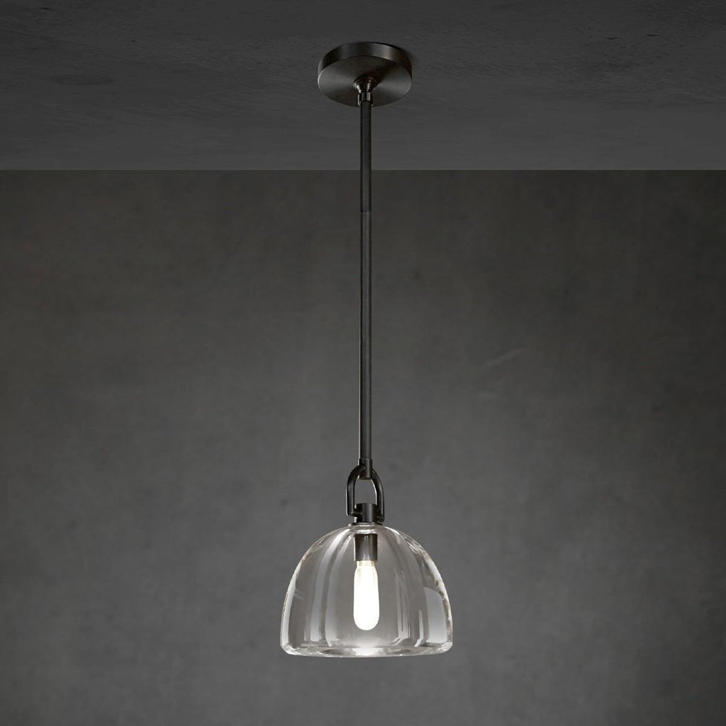 7 Inch Dome Crystal Tubular Bulb Pendant Light - Botanist