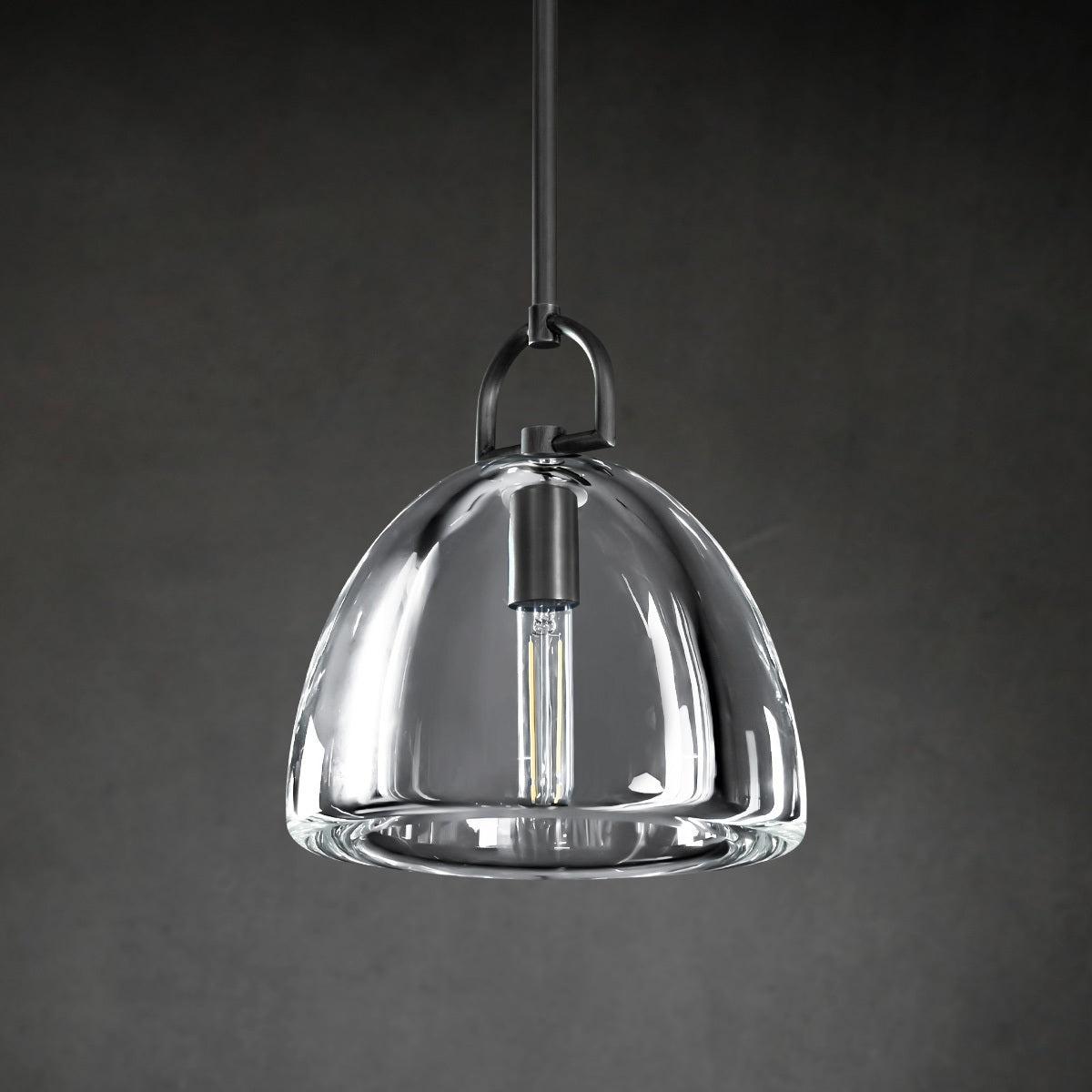 11 Inch Dome Crystal Tubular Bulb Pendant Light - Botanist