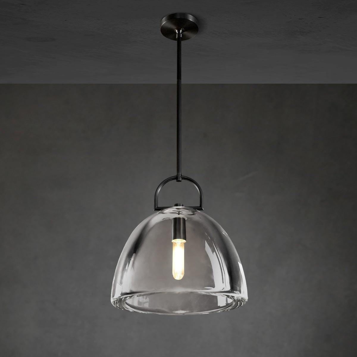 14 Inch Dome Crystal Tubular Bulb Pendant Light - Botanist