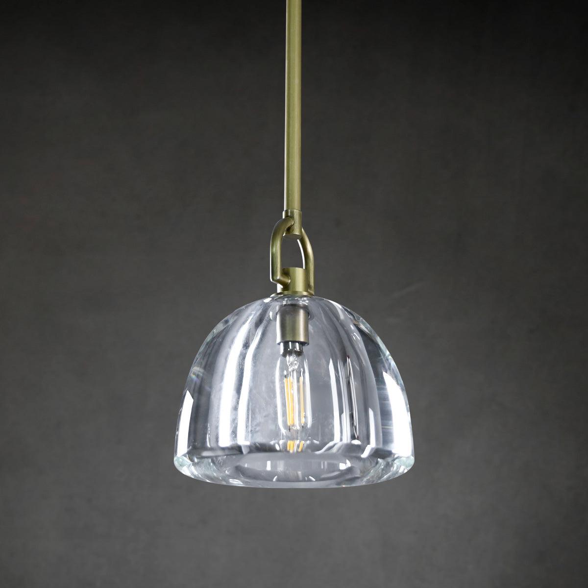 7 Inch Dome Crystal Tubular Bulb Pendant Light - Botanist