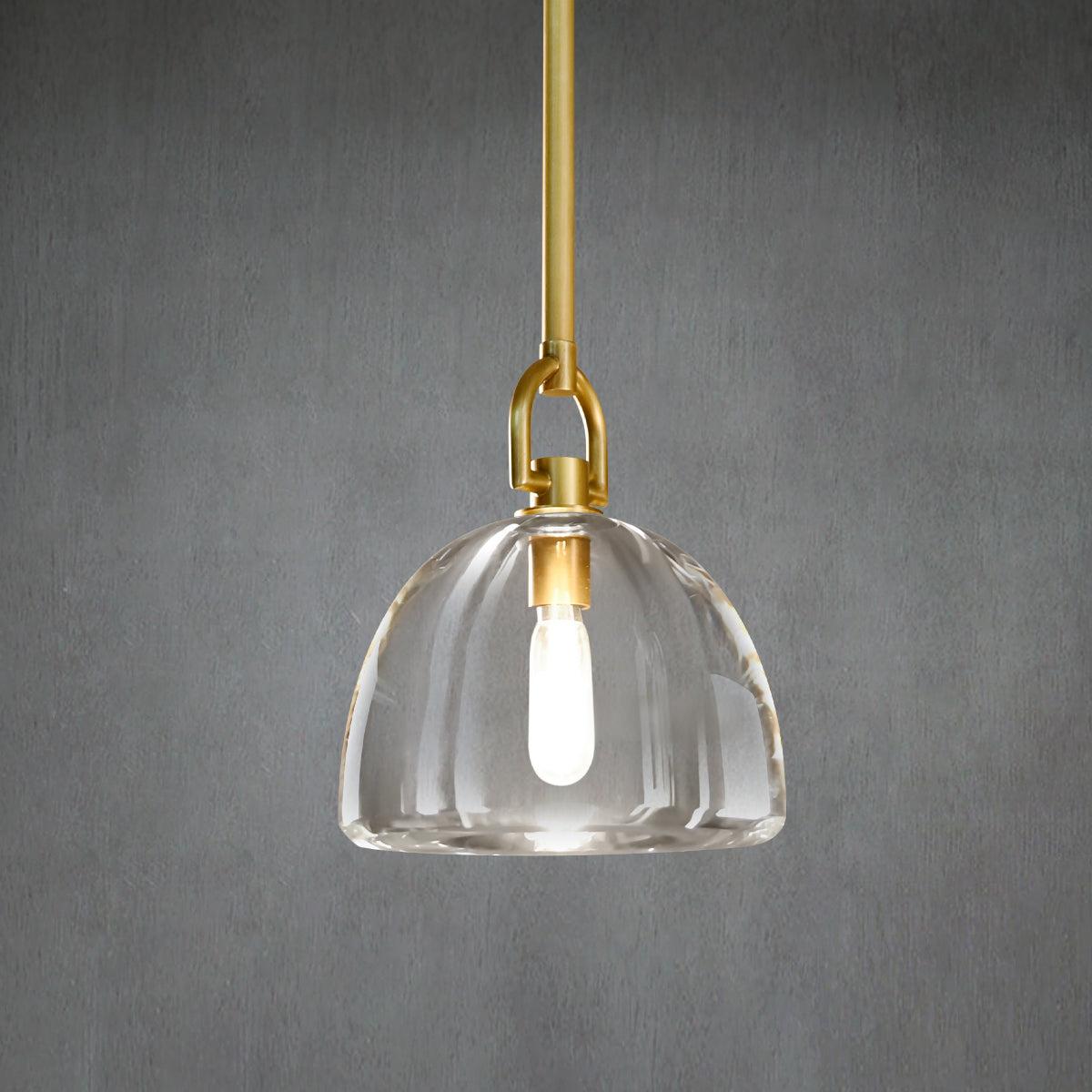 7 Inch Dome Crystal Tubular Bulb Pendant Light - Botanist