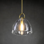 11 Inch Dome Crystal Tubular Bulb Pendant Light - Botanist