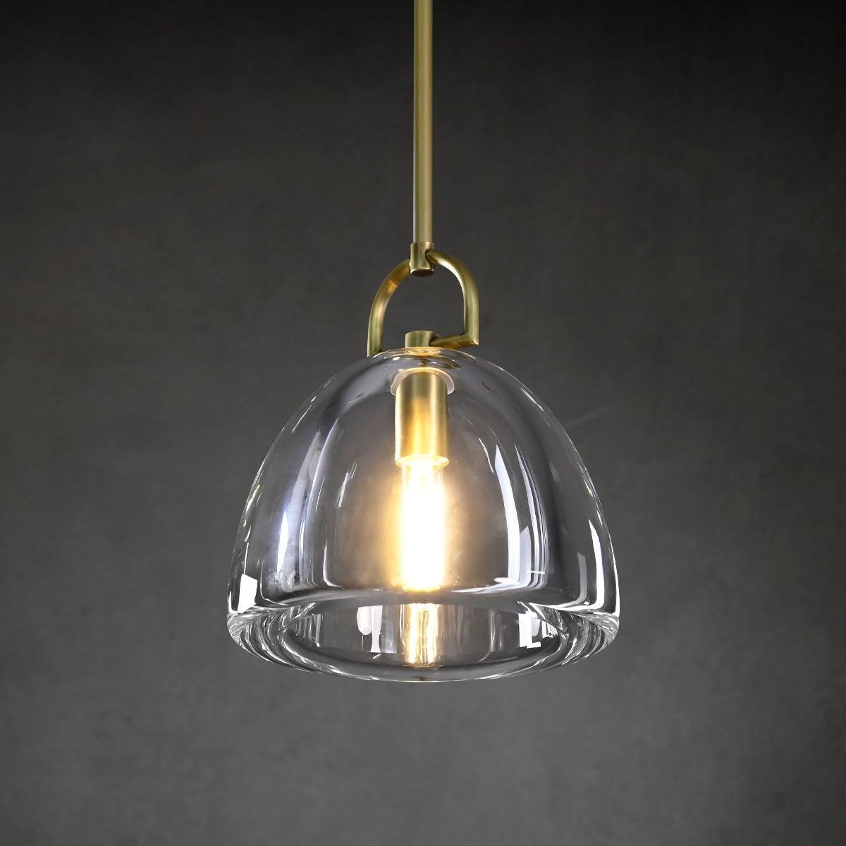 11 Inch Dome Crystal Tubular Bulb Pendant Light - Botanist