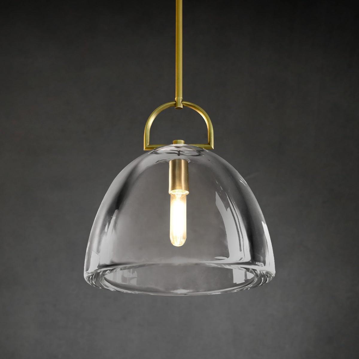 14 Inch Dome Crystal Tubular Bulb Pendant Light - Botanist