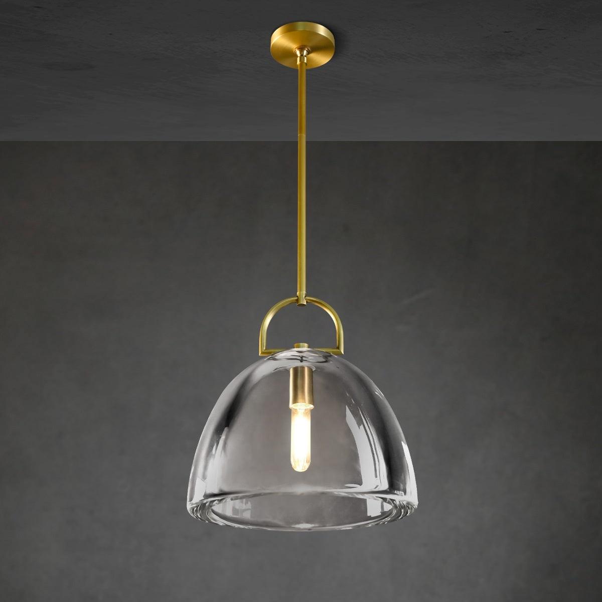 14 Inch Dome Crystal Tubular Bulb Pendant Light - Botanist