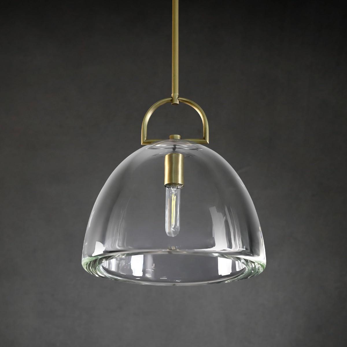 14 Inch Dome Crystal Tubular Bulb Pendant Light - Botanist
