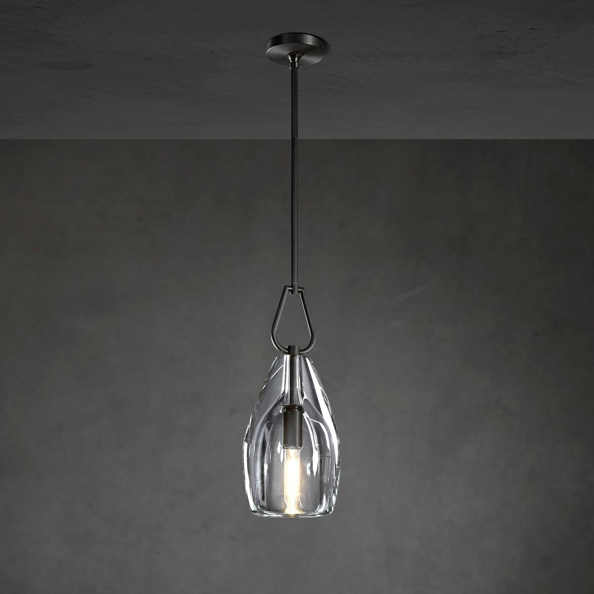 8 Inch Flute Crystal Pendant Light - Botanist