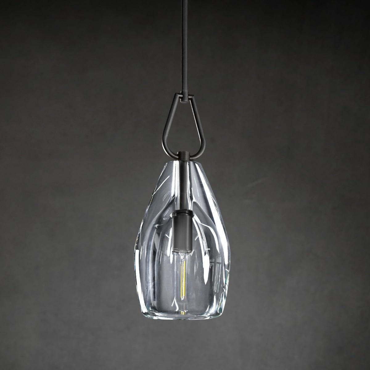 8 Inch Flute Crystal Pendant Light - Botanist