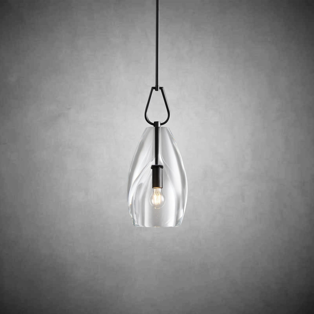 9 Inch Flute Crystal Globe Bulb Pendant Light - Botanist