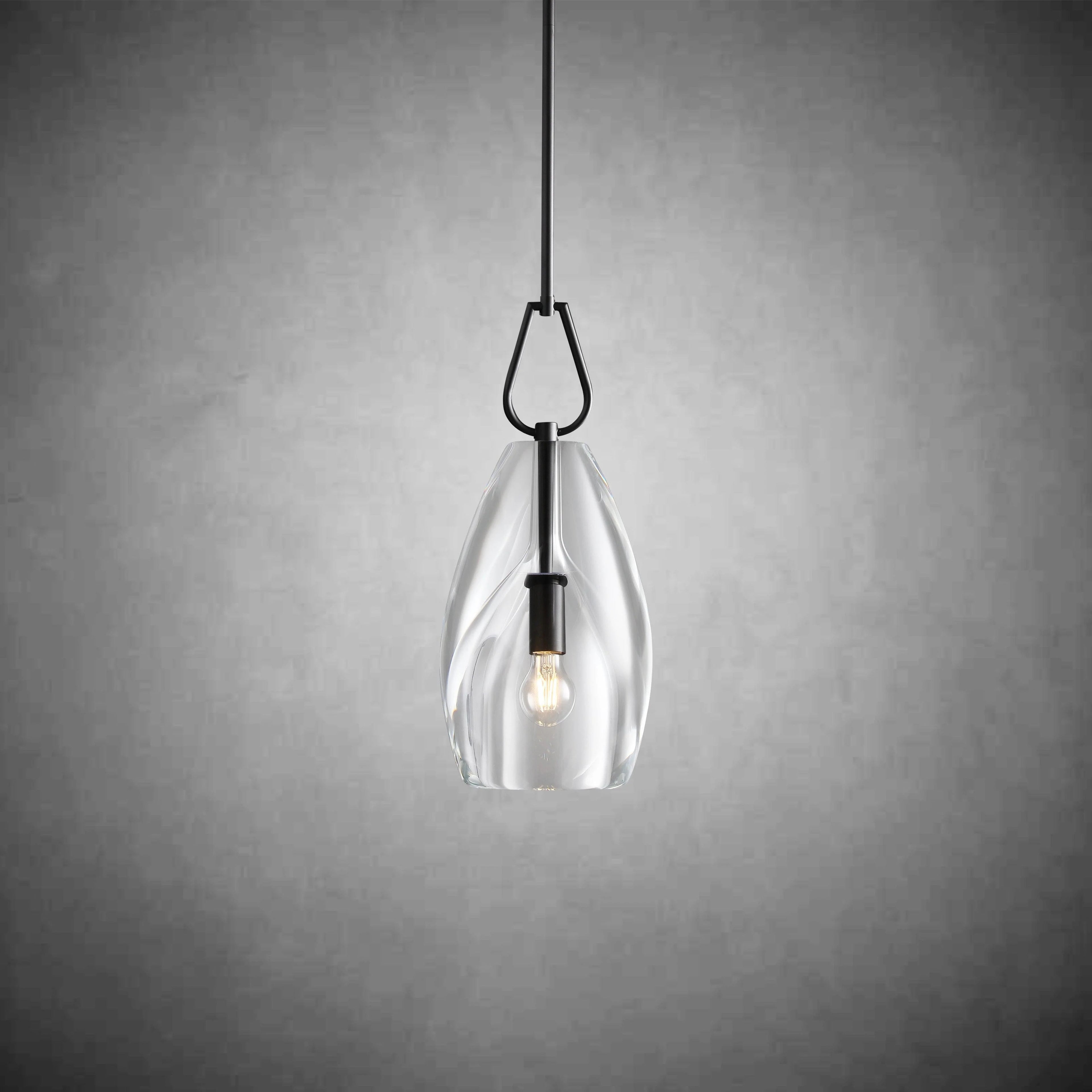 9 Inch Flute Crystal Globe Bulb Pendant Light - Botanist