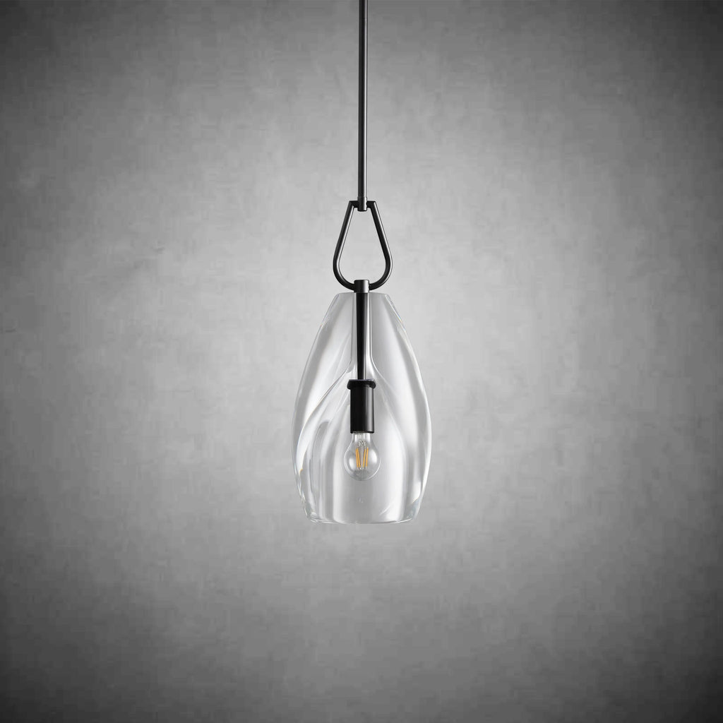 9 Inch Flute Crystal Globe Bulb Pendant Light - Botanist