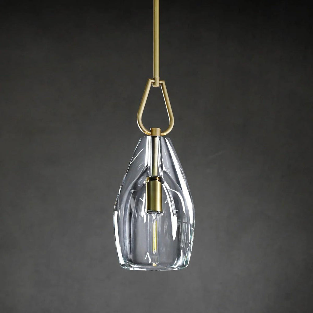8 Inch Flute Crystal Tubular Bulb Pendant Light - Botanist