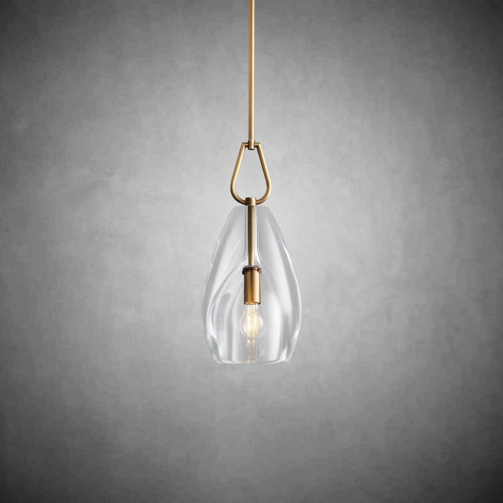 9 Inch Flute Crystal Globe Bulb Pendant Light - Botanist